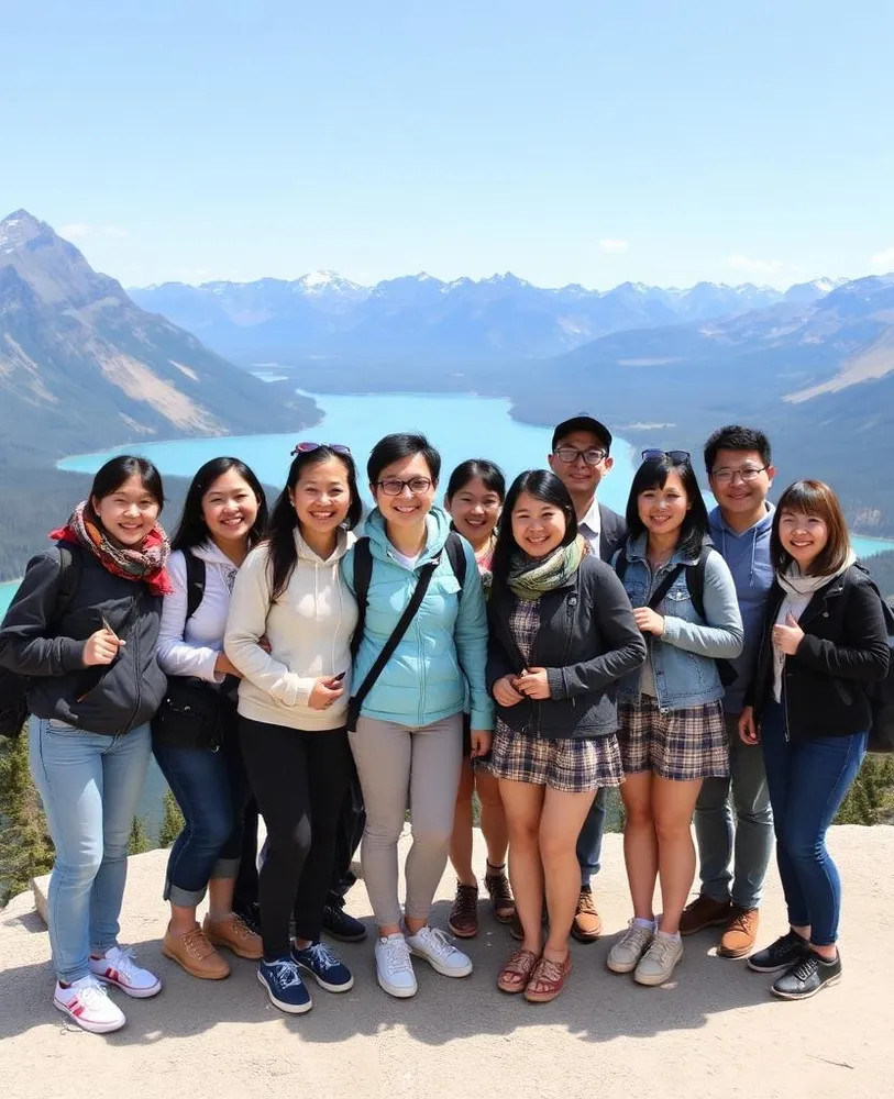 Shooting Star tour group at a scenic viewpoint